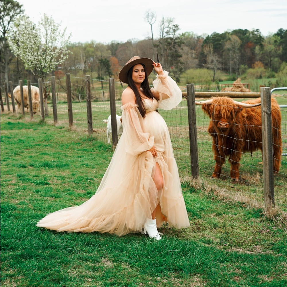 Big tulle maternity dress